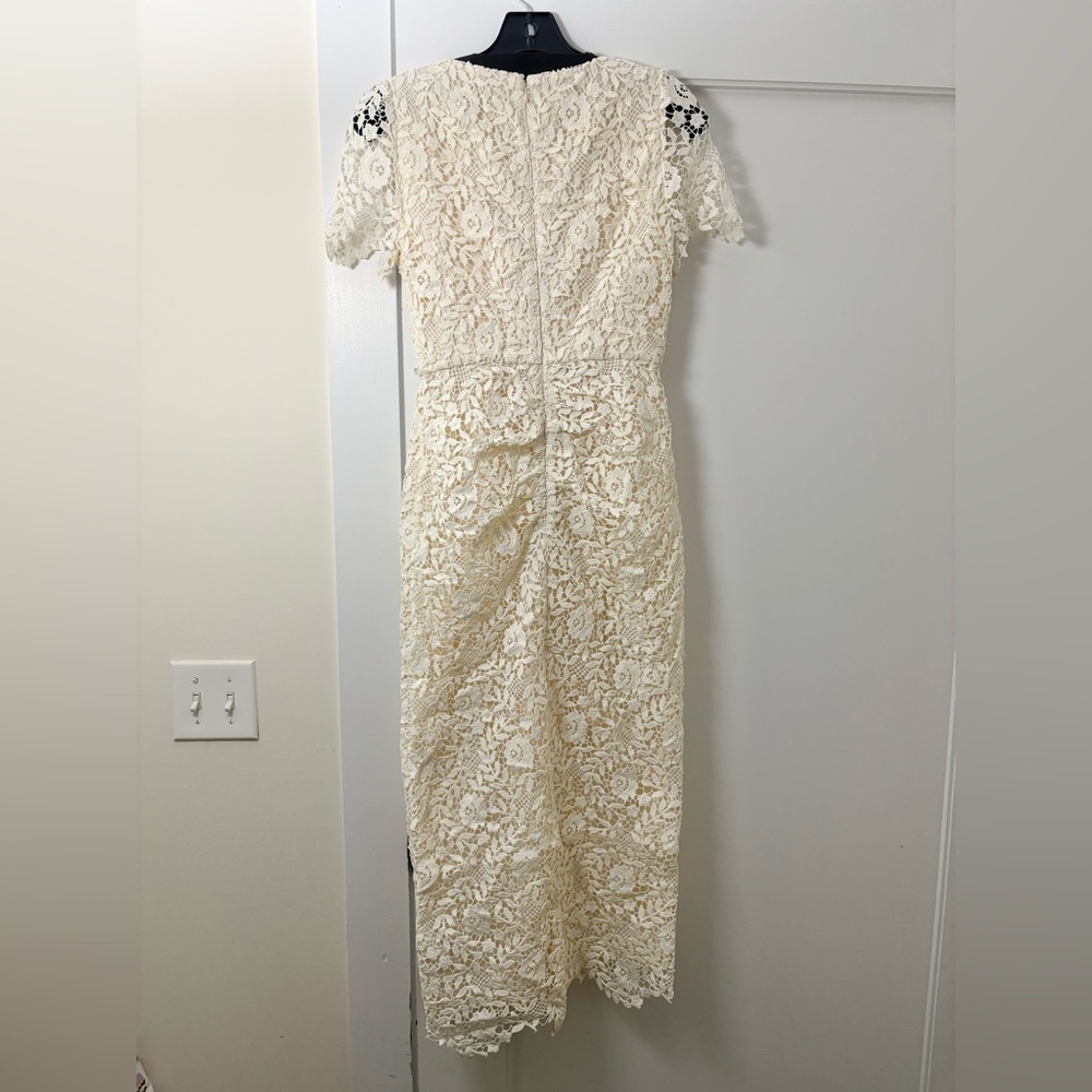 Self-portrait Cream Rose Lace Midi Dress - Picture 4 of 6